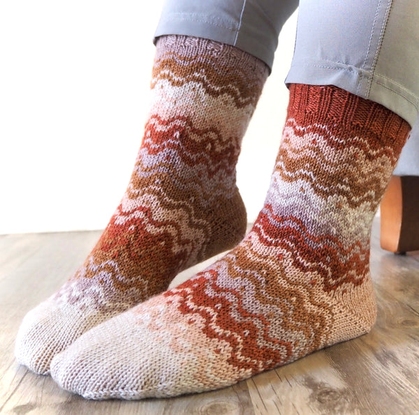 Painted Waves Socks - Knitting Pattern PDF