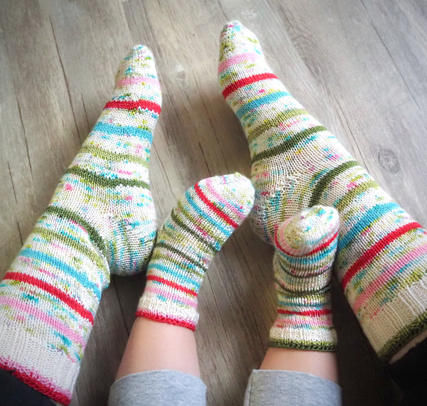 Peppermint Sticks Ice Cream Socks - Knitting Pattern PDF