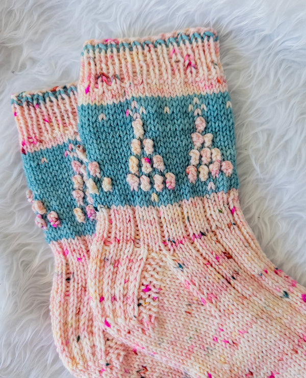 Pink Christmas Socks DK - Knitting Pattern PDF