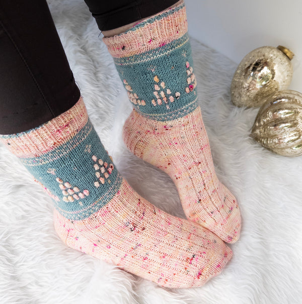 Pink Christmas Socks - Knitting Pattern PDF
