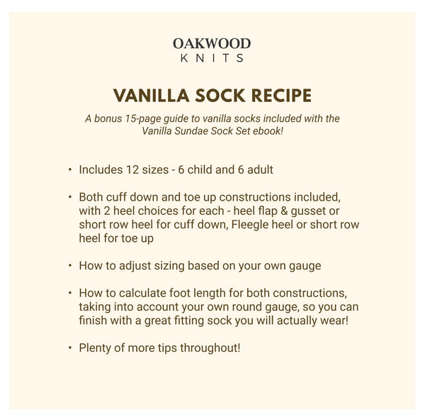 Vanilla Sundae Sock Set - The Complete eBook - Knitting Pattern PDF
