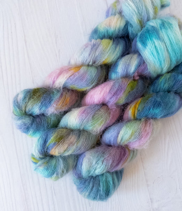 Ponyo Rides a Sea of Fish - Suri Alpaca Lace